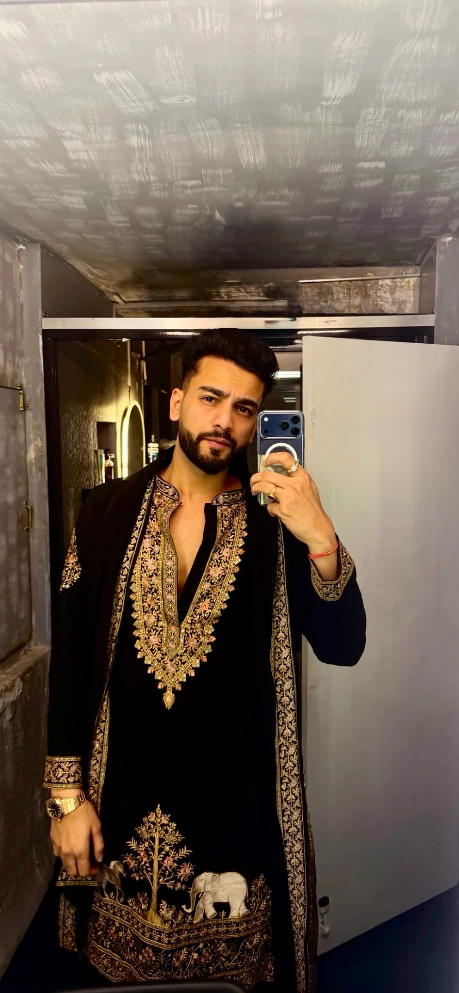 Elvish Yadav Adition Black kurta pant with dupatta