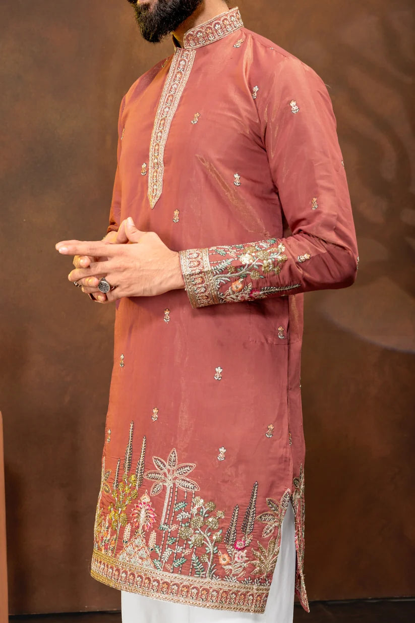 Rosewood Embroidered Men’s Kurta