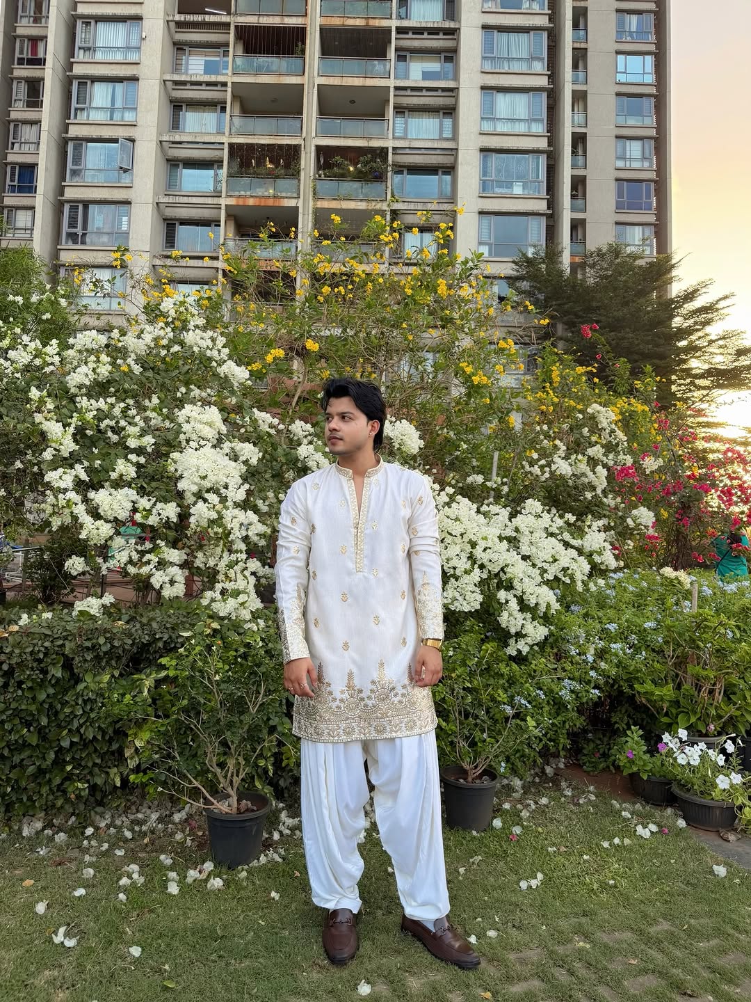 The Royal Ivory Silk Kurta with Zari Embroidery