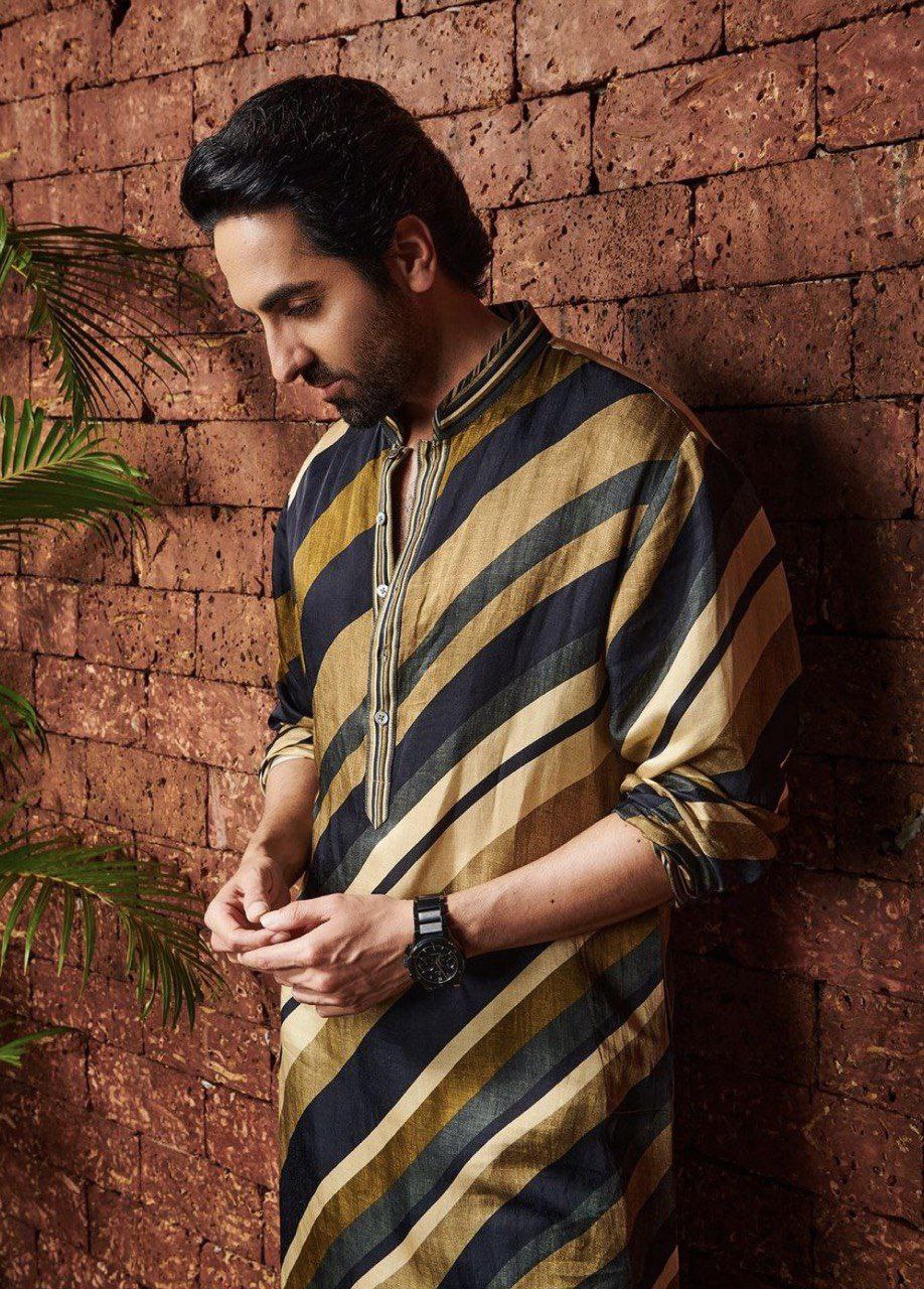 AK Printed Kurta With Black Pajama
