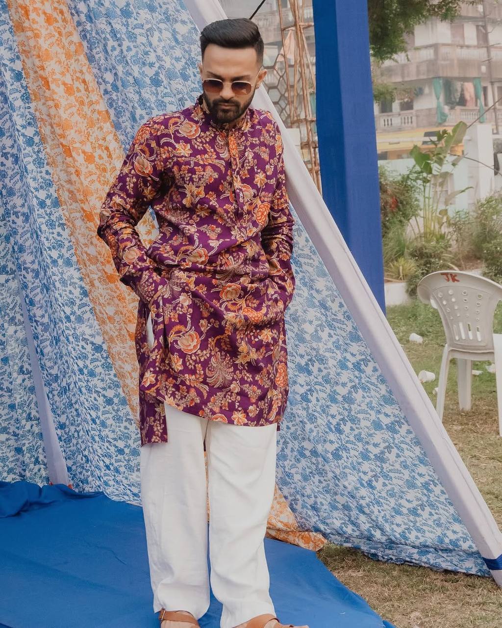 MULTI CLORED PRINTED KURTA PAJAMA SET FOR MEN'S